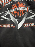 Mile High Harley Davidson Aurora Colorado Skull Flame Zip Hoodie
