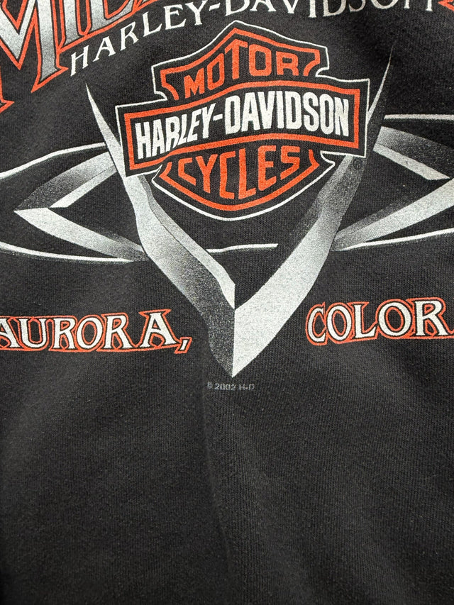 Mile High Harley Davidson Aurora Colorado Skull Flame Zip Hoodie