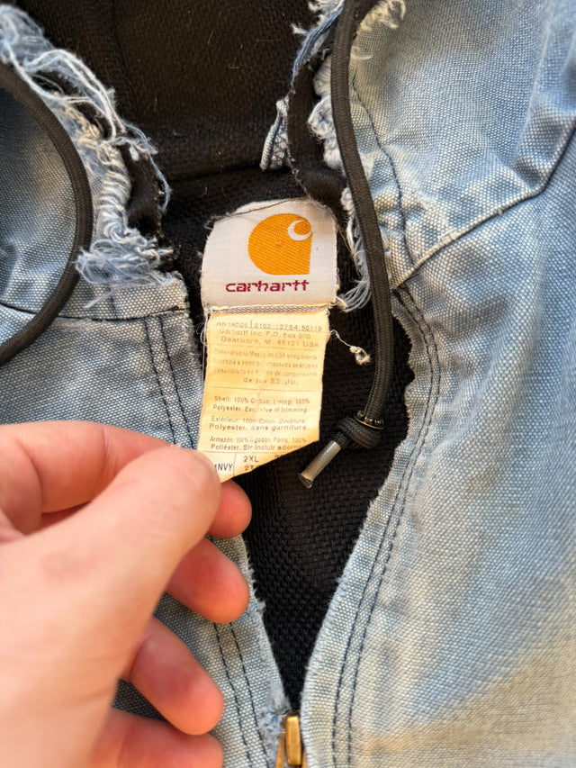 LIGHT BLUE DISTRESSED CARHARTT JACKET
