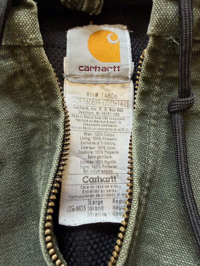 MOSS GREEN CARHARTT HOODED JACKET