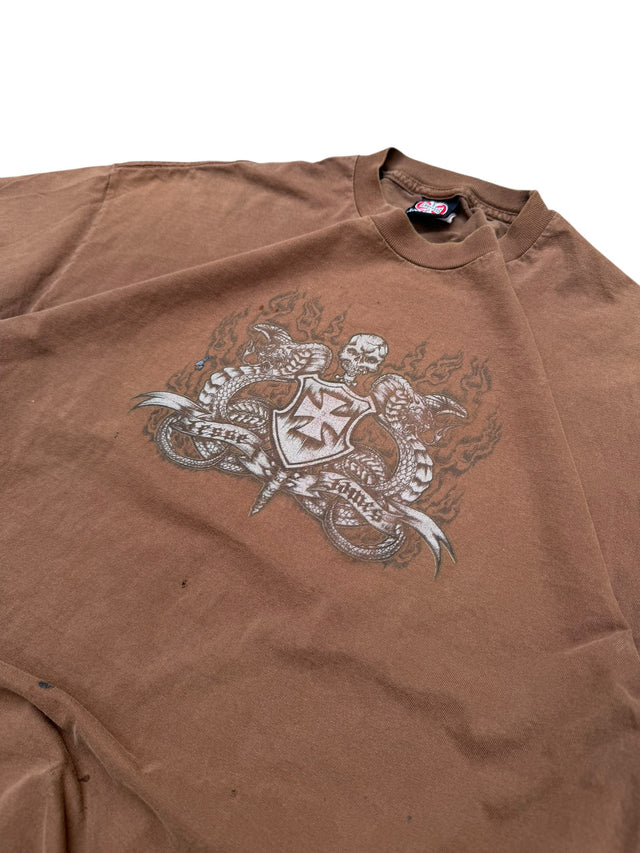 Vintage West Coast Choppers Brown Iron Cross Tee