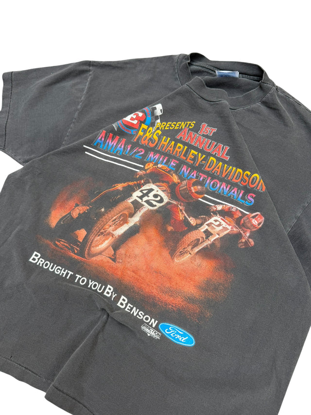 Faded 1990's Harley Davidson x Ford Speedway Racing T-Shirt