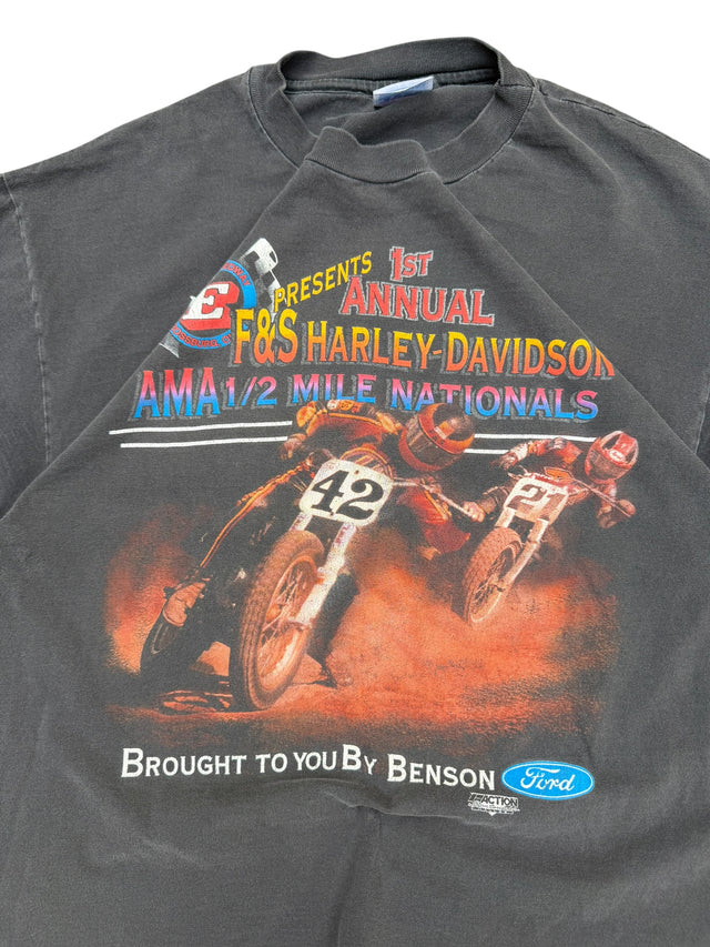Faded 1990's Harley Davidson x Ford Speedway Racing T-Shirt