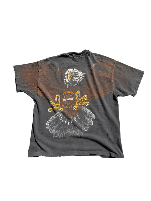 Vintage Distressed Harley Davidson All-Over Eagle Tee