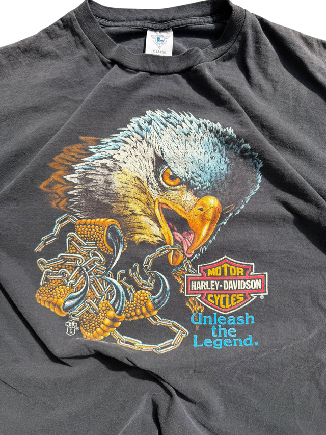Vintage Faded Harley Davidson Unleash the Legend Eagle Tee