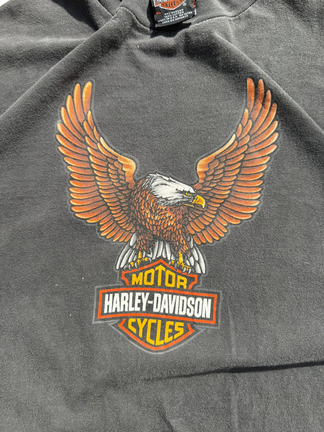 Vintage Faded Harley Davidson Upraised Eagle Tee