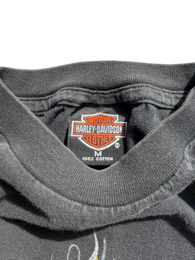 Vintage Faded Harley Davidson Flame Bar & Shield Tee