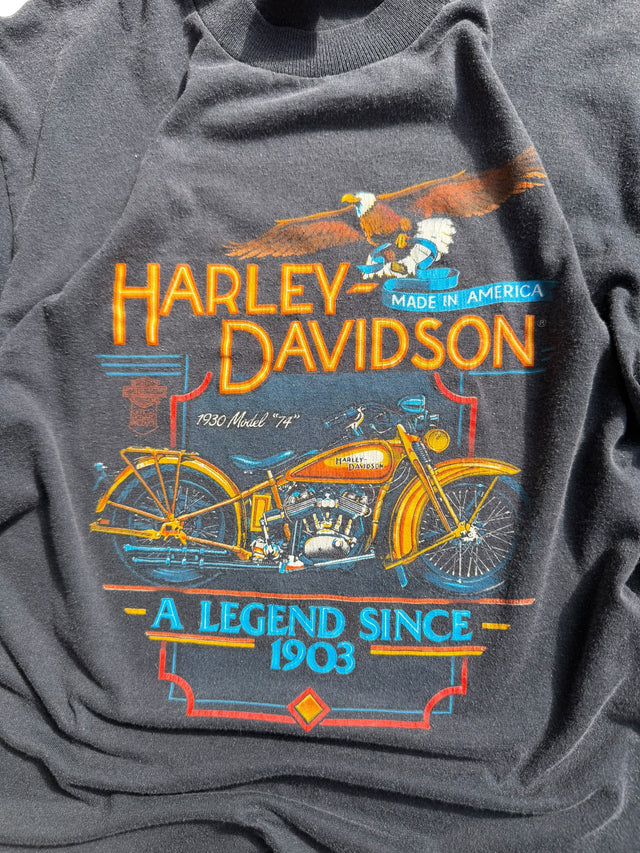 1987 Faded Harley Davidson A Legend Since 1903 Tee
