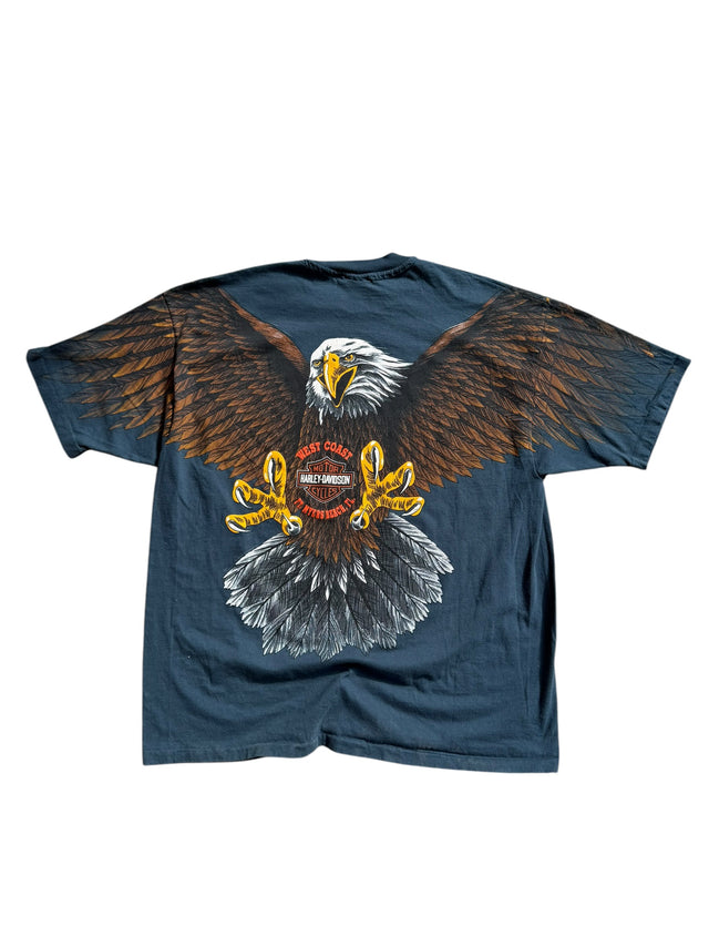 Vintage Navy Harley Davidson All-Over Eagle Tee