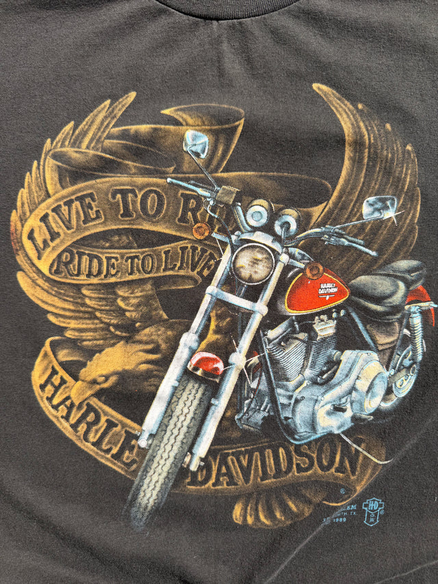 1989 Faded Harley Davidson Live to Ride Tee