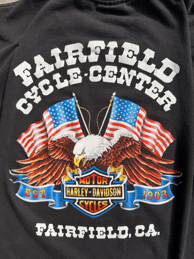 Vintage Faded Follow the Wind Biker Tee