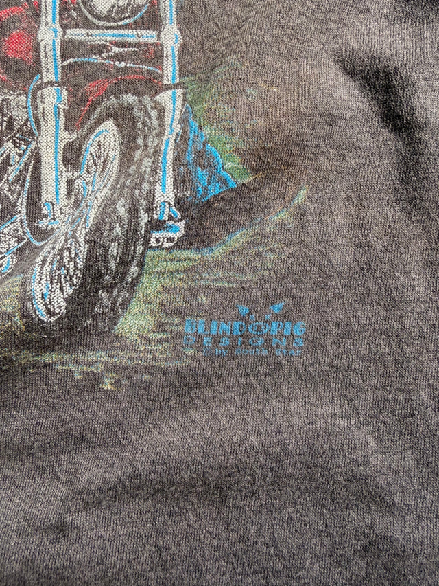 Vintage Faded Follow the Wind Biker Tee