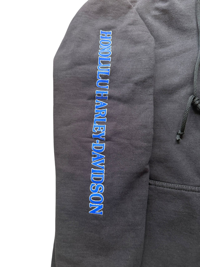 Vintage Harley Davidson Hawaii Blue Flame Zip Hoodie