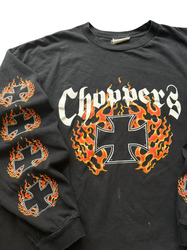 Vintage Choppers Flame Cross Long Sleeve