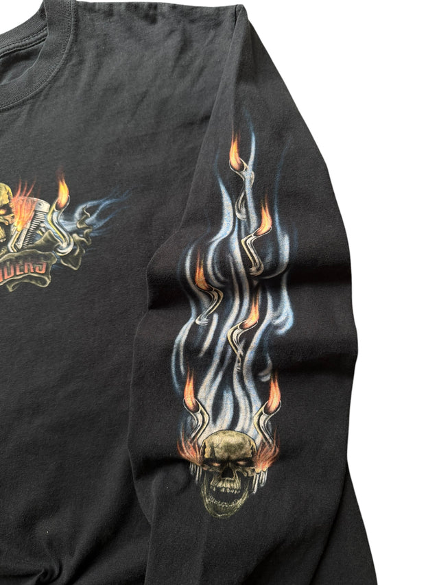 Vintage Easy Riders Skull Flames Long Sleeve