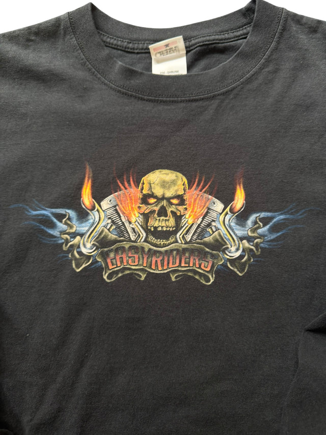 Vintage Easy Riders Skull Flames Long Sleeve