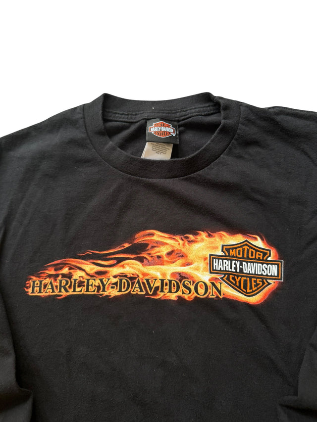 Vintage Harley Davidson Orange Flame Long Sleeve