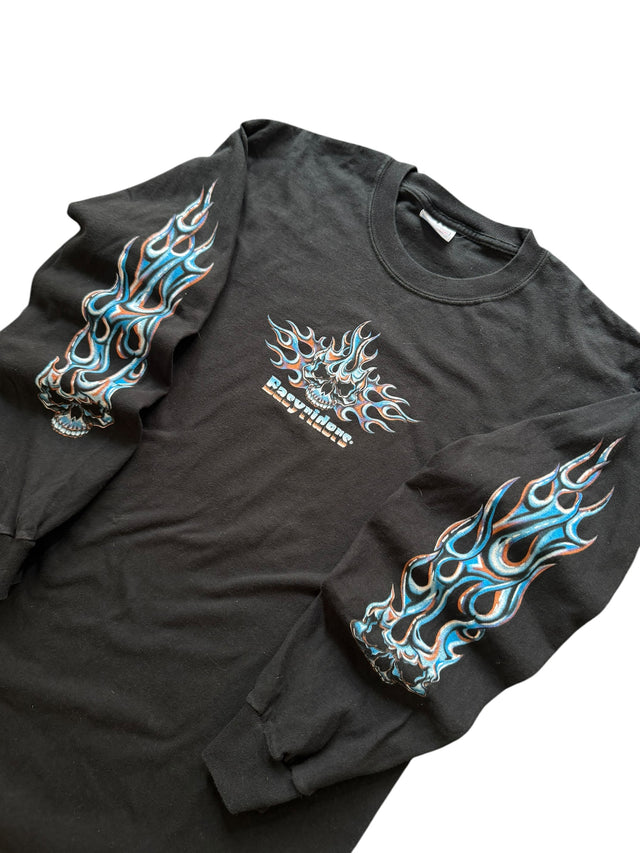 2009 Easy Riders Blue Orange Flames Long Sleeve