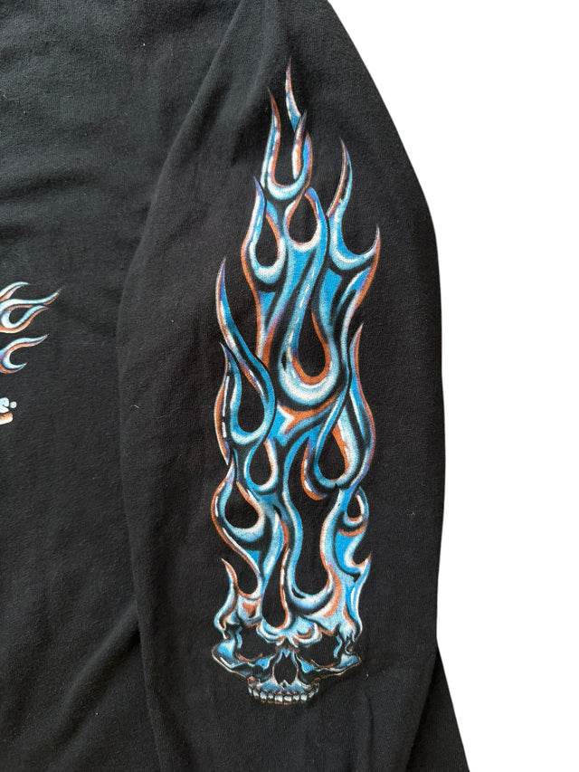 2009 Easy Riders Blue Orange Flames Long Sleeve