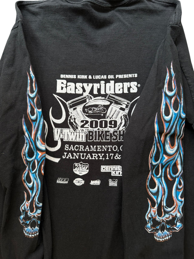 2009 Easy Riders Blue Orange Flames Long Sleeve