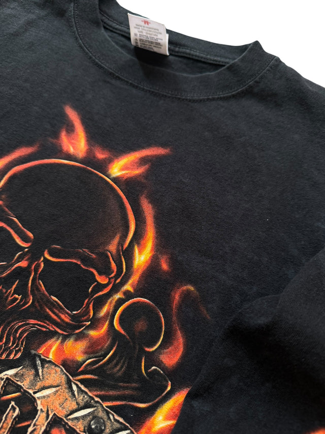 Vintage Faded Easy Riders Flame Skull Long Sleeve