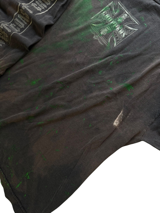 Vintage Distressed West Coast Choppers Green Splatter Long Sleeve