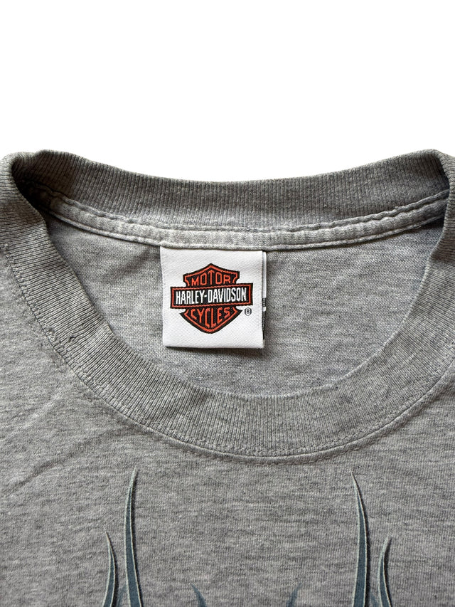 Vintage Harley Davidson Light Blue Flame Long Sleeve