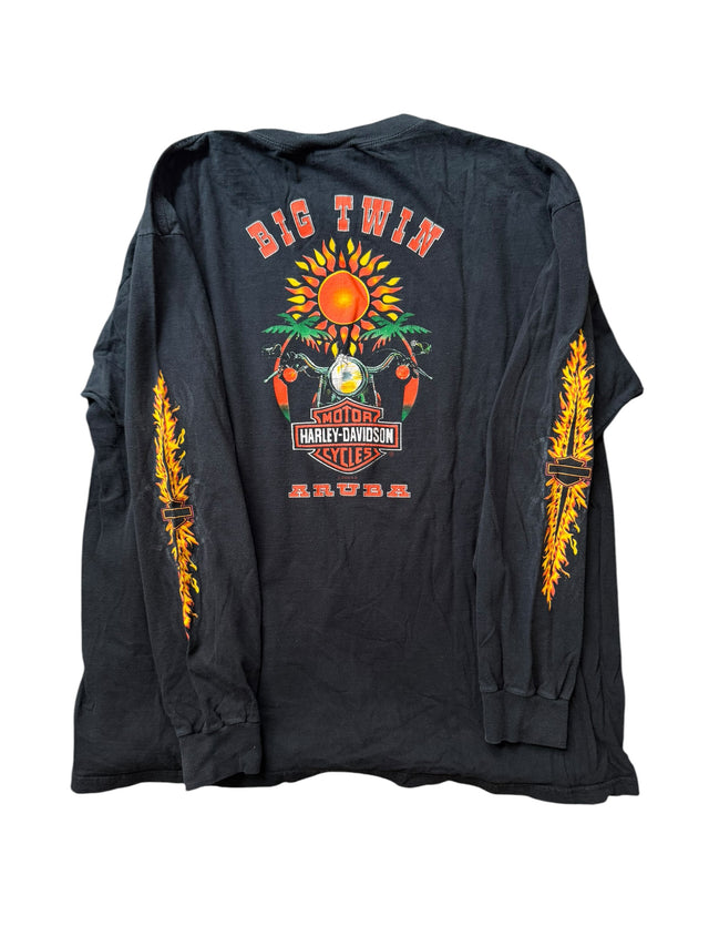 Vintage Harley Davidson Flames Long Sleeve