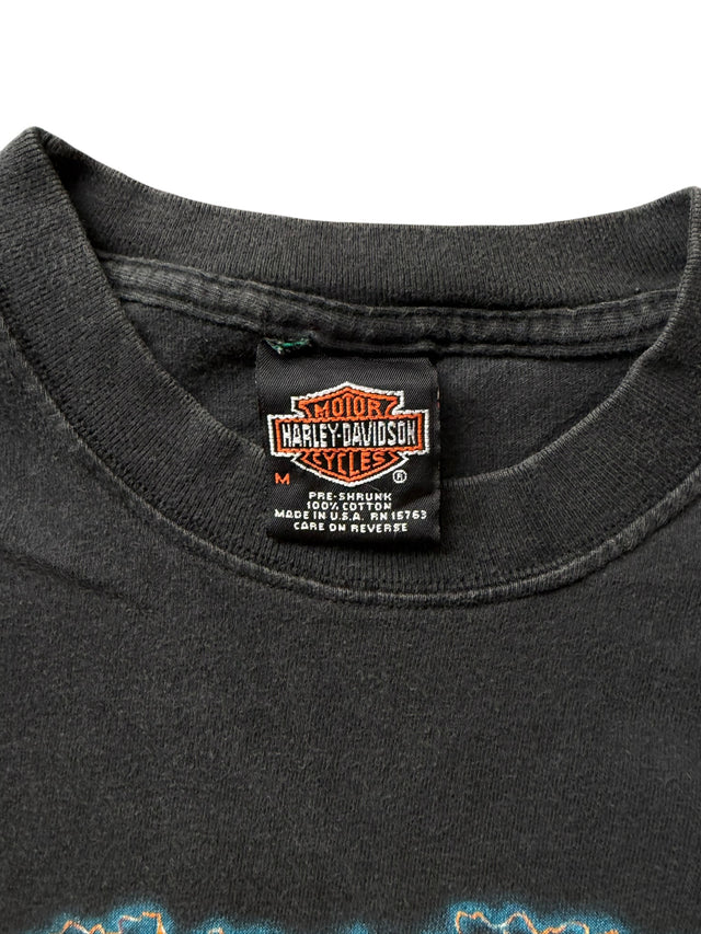 Vintage Faded Harley Davidson Navy Blue Lightning Long Sleeve