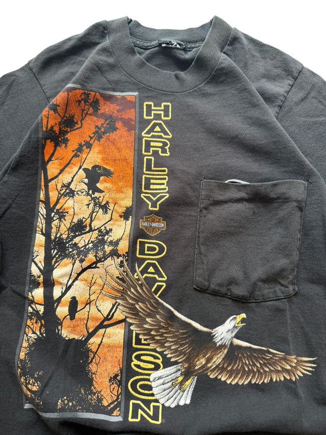 Vintage Harley-Davidson Zion Eagle & Desert Sunset Pocket Tee